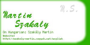martin szakaly business card